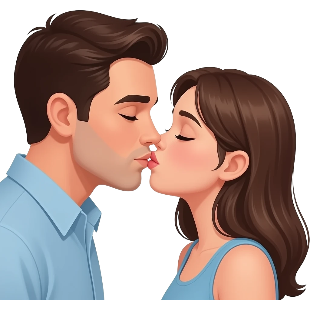 men kiss for girl lip emoji