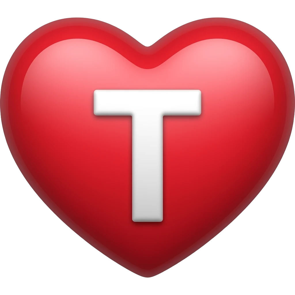 Heart with a T inside emoji