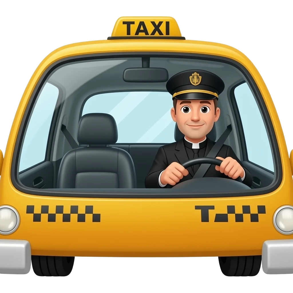 The priest as a taxist emoji