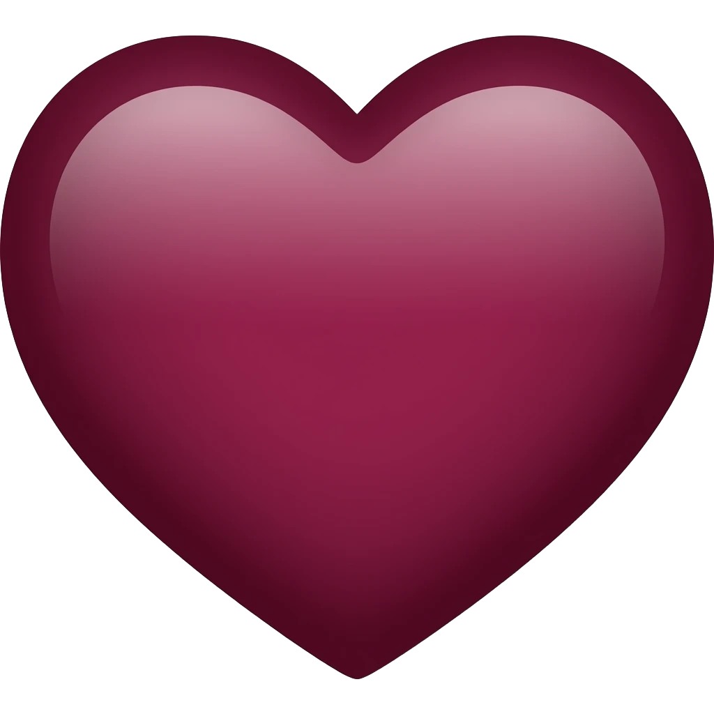 Corazón color vinotinto emoji