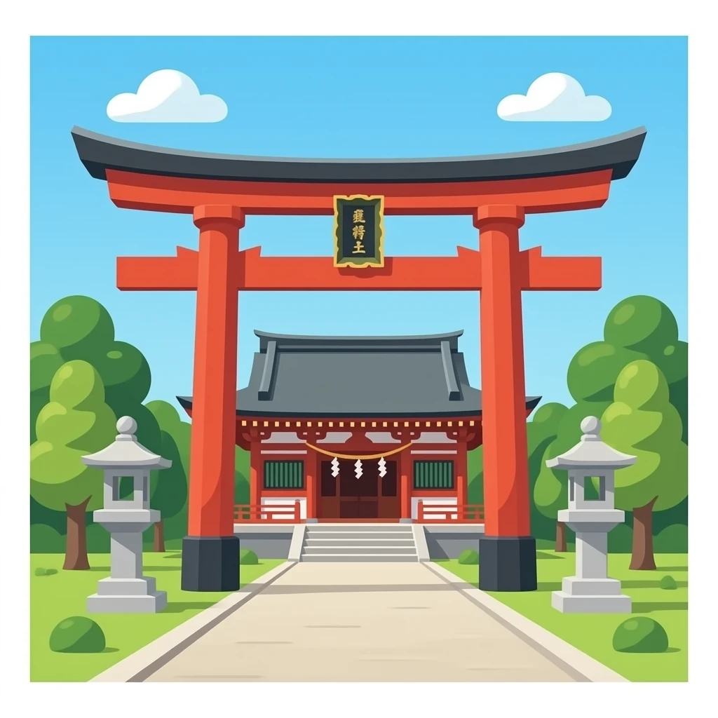japan temple simple red two columns emoji | AI Emoji Generator