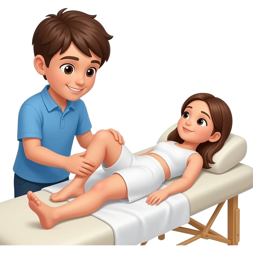 Boy doing leg massage of a girl emoji