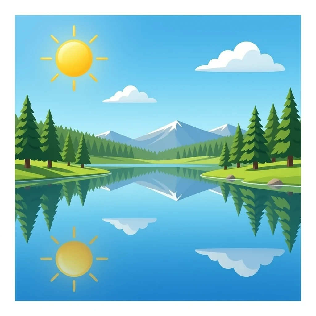 A lake being reflected in a mirror emoji