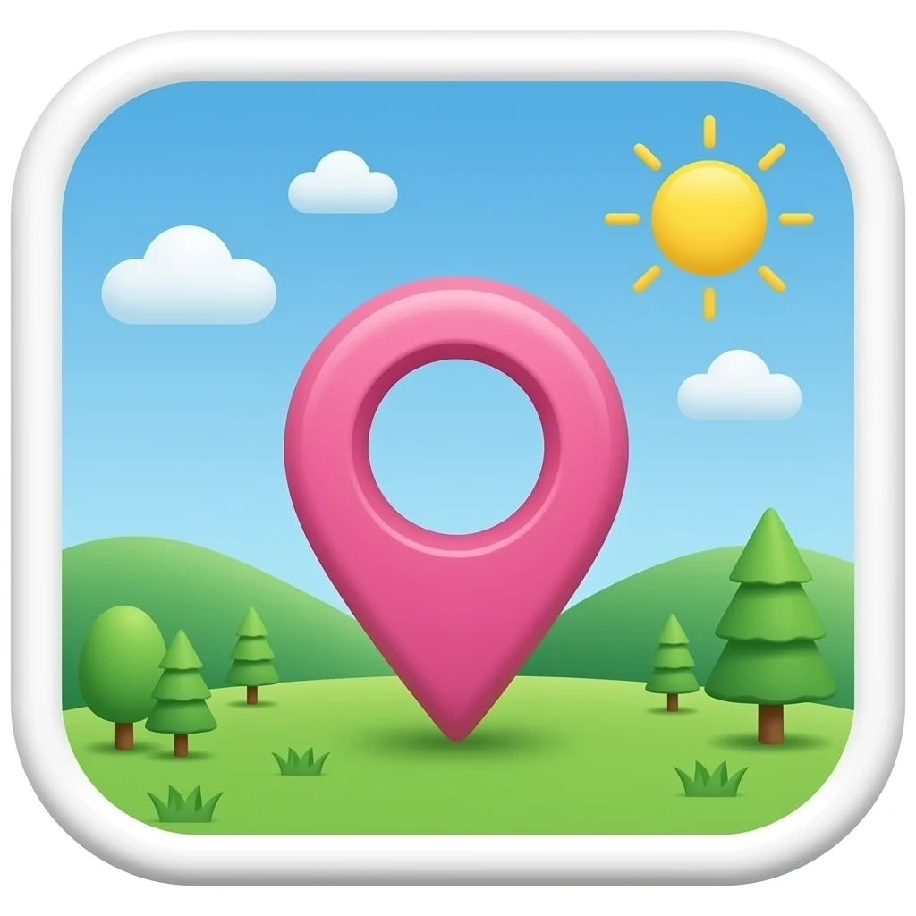 Ubicacion con pin de color rosado emoji