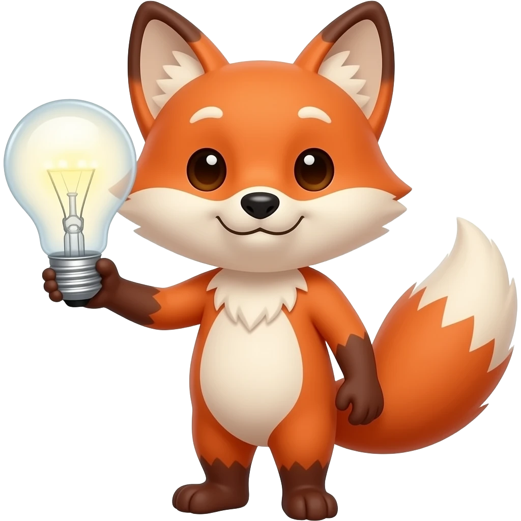 fox light bulb emoji