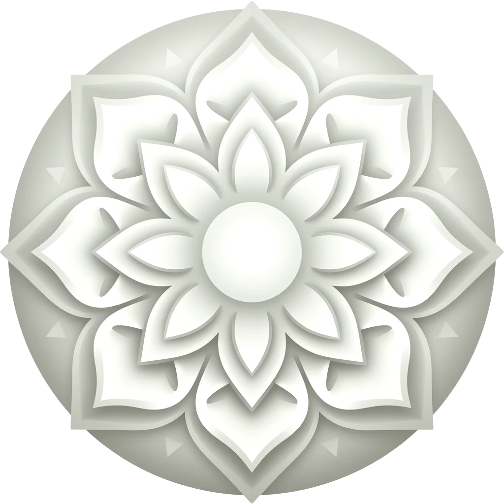 rounded milky white mandala emoji