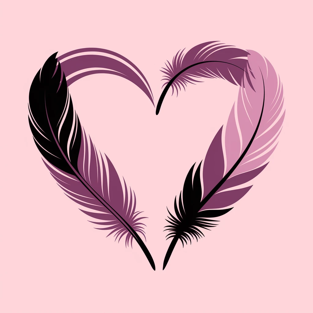 heart with a soft feather texture emoji