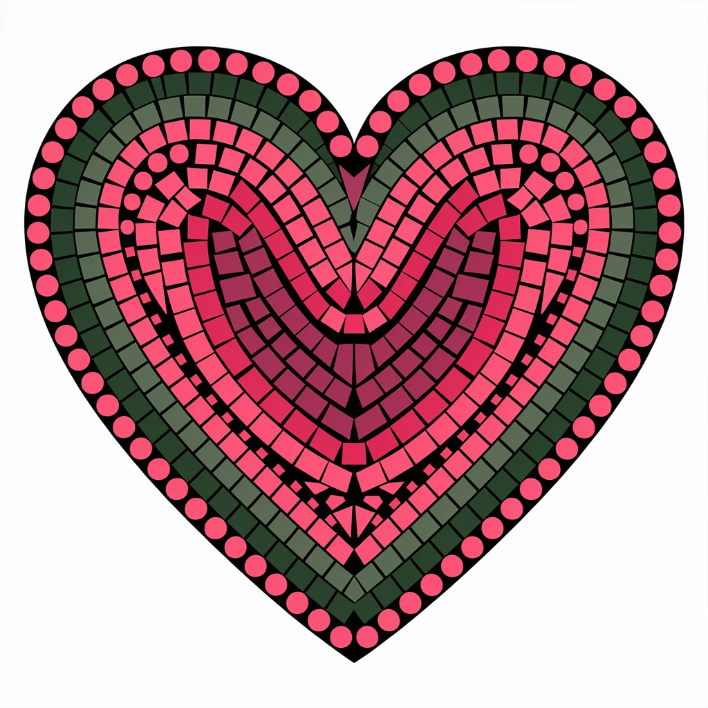 heart with a mosaic pattern emoji