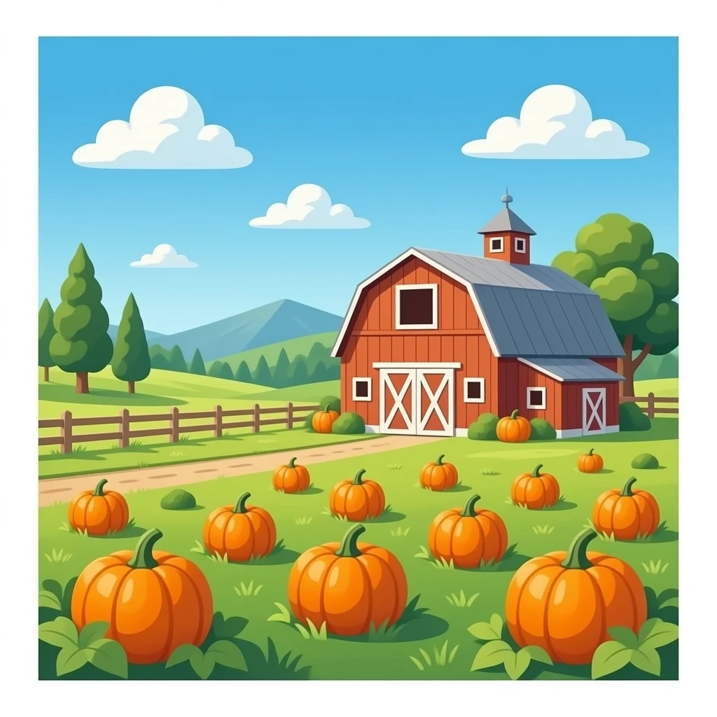 Pumpkin patch barn emoji