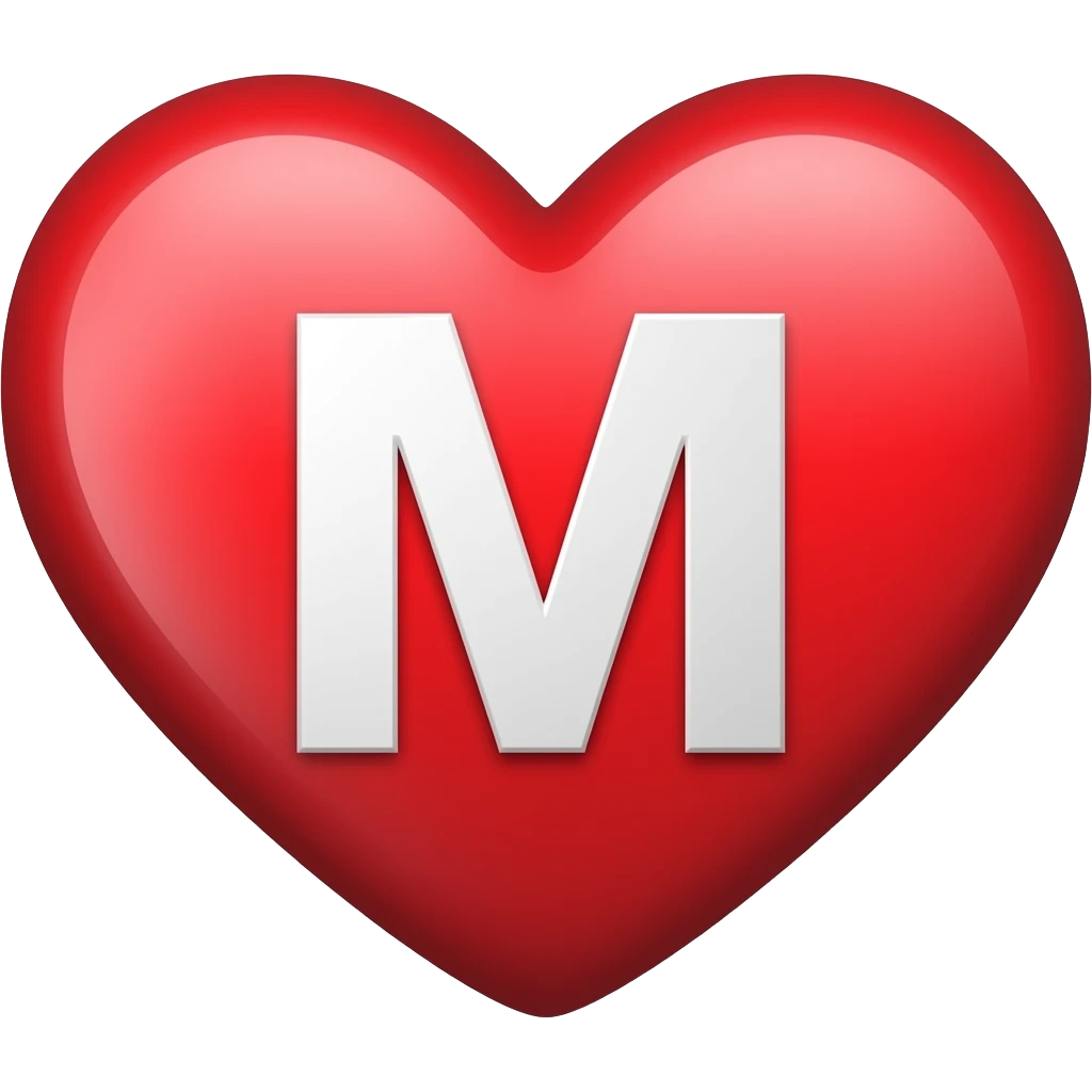 coeur rouge avc un m dedans emoji