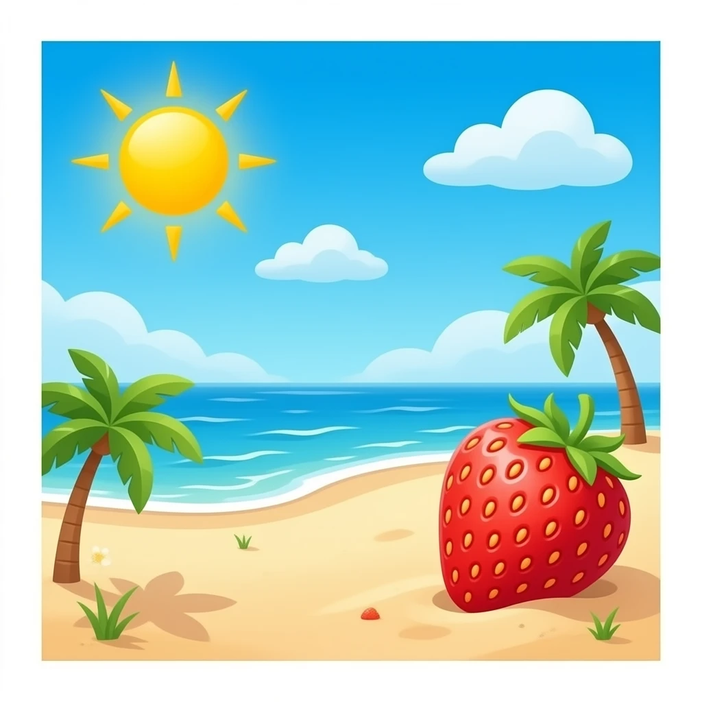 Strawberry sand emoji
