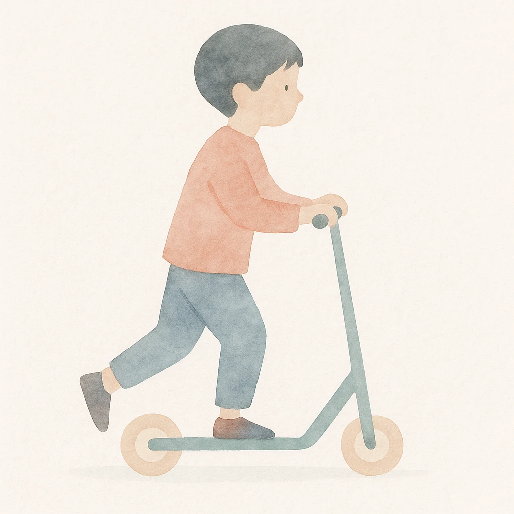 boy riding a scooter emoji
