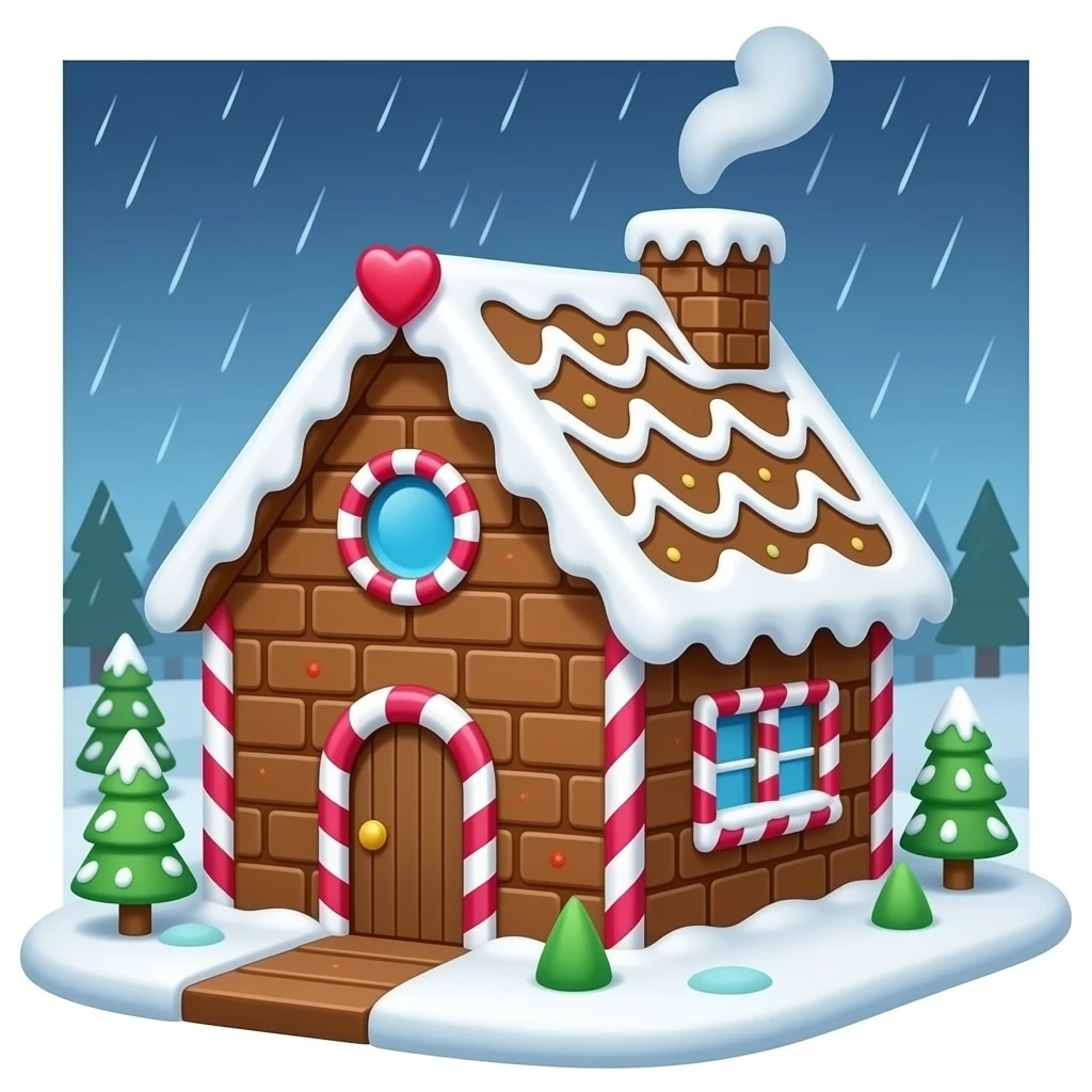 Gingerbread house emoji