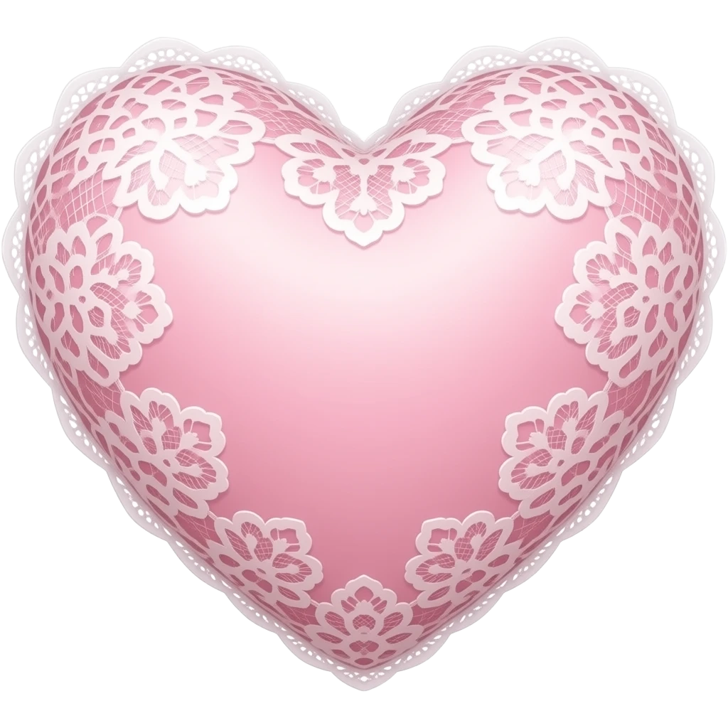 pastel pink laced heart emoji
