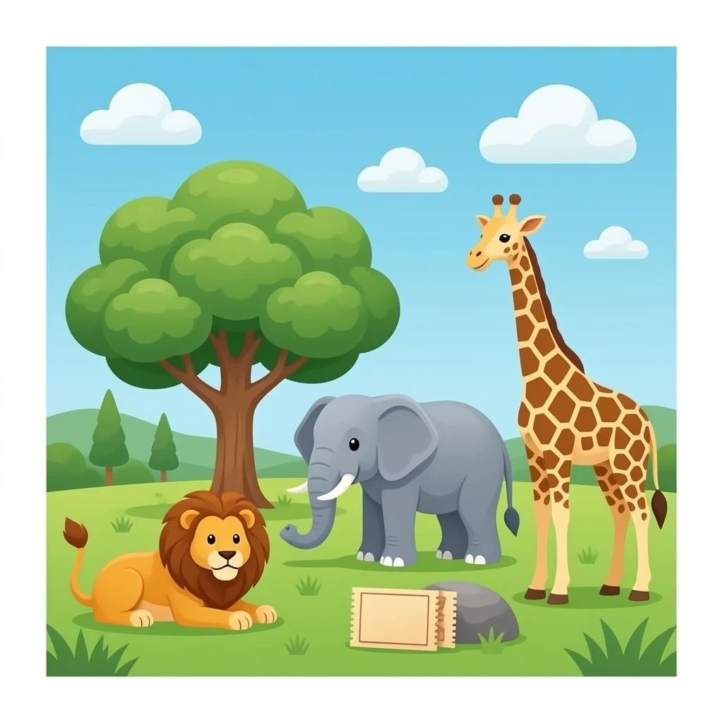 Zoo (🦁🐘🦒🌳🎟️) in Google Noto Color Emoji emoji