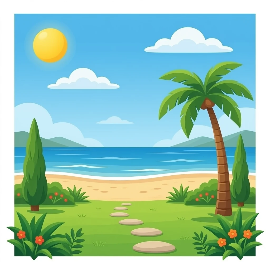 Beach backyard emoji