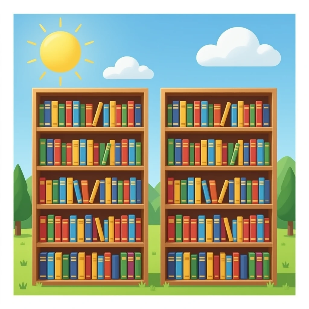 Two bookshelves next to each other emoji