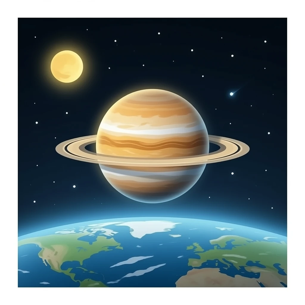 Exoplanet orbiting a star emoji