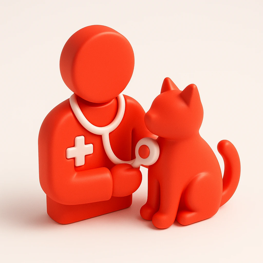 veterinarian examining a cat emoji