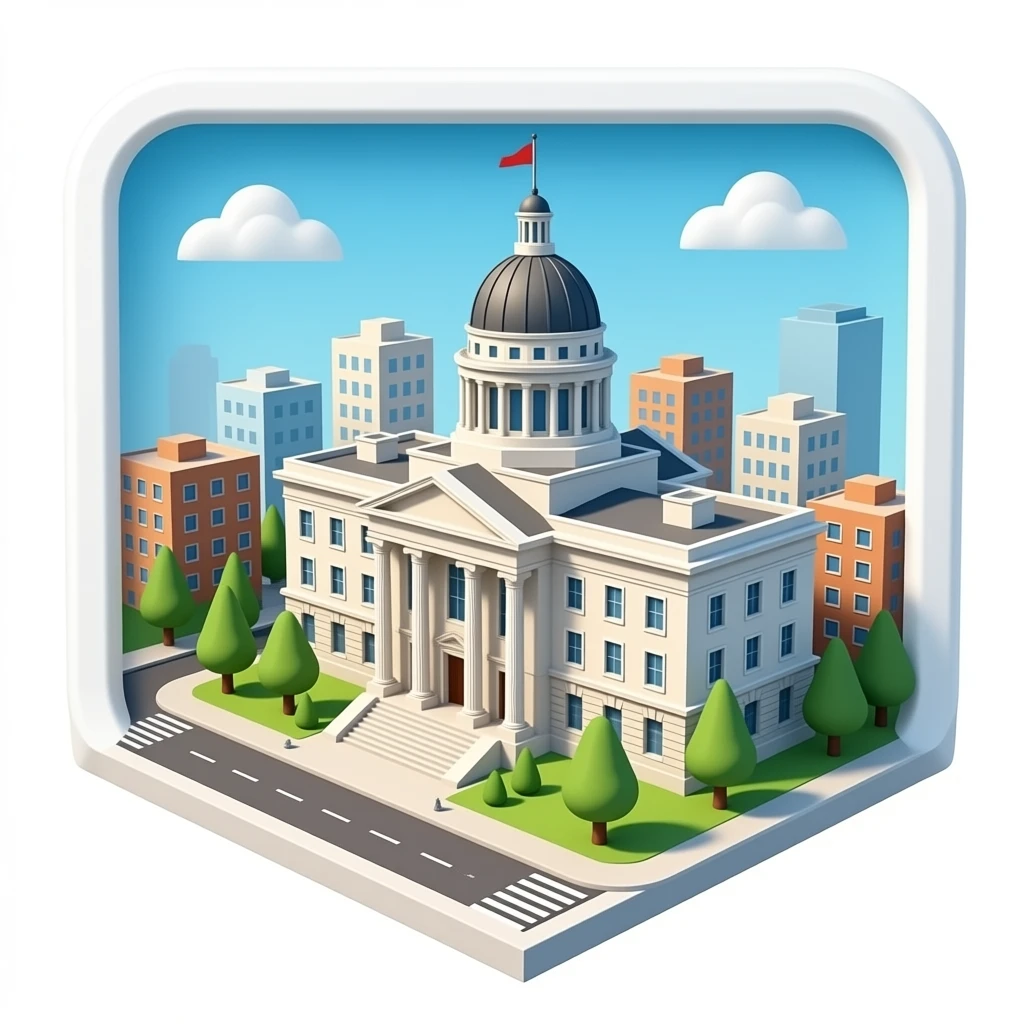 City hall  building 3d no background emoji