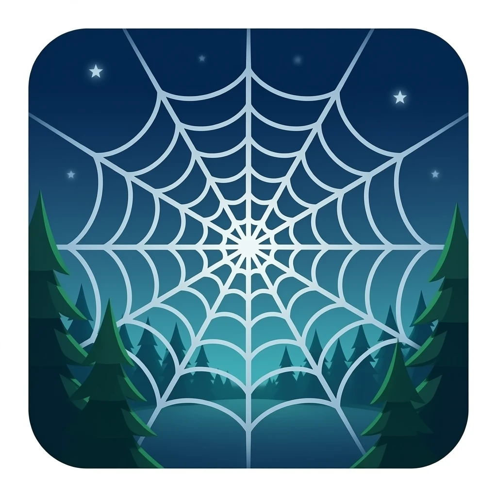 javascript logo in a spider web emoji