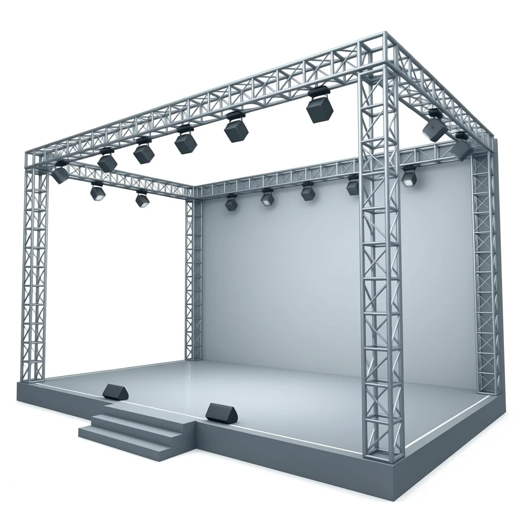 stage, truss frame, angle emoji