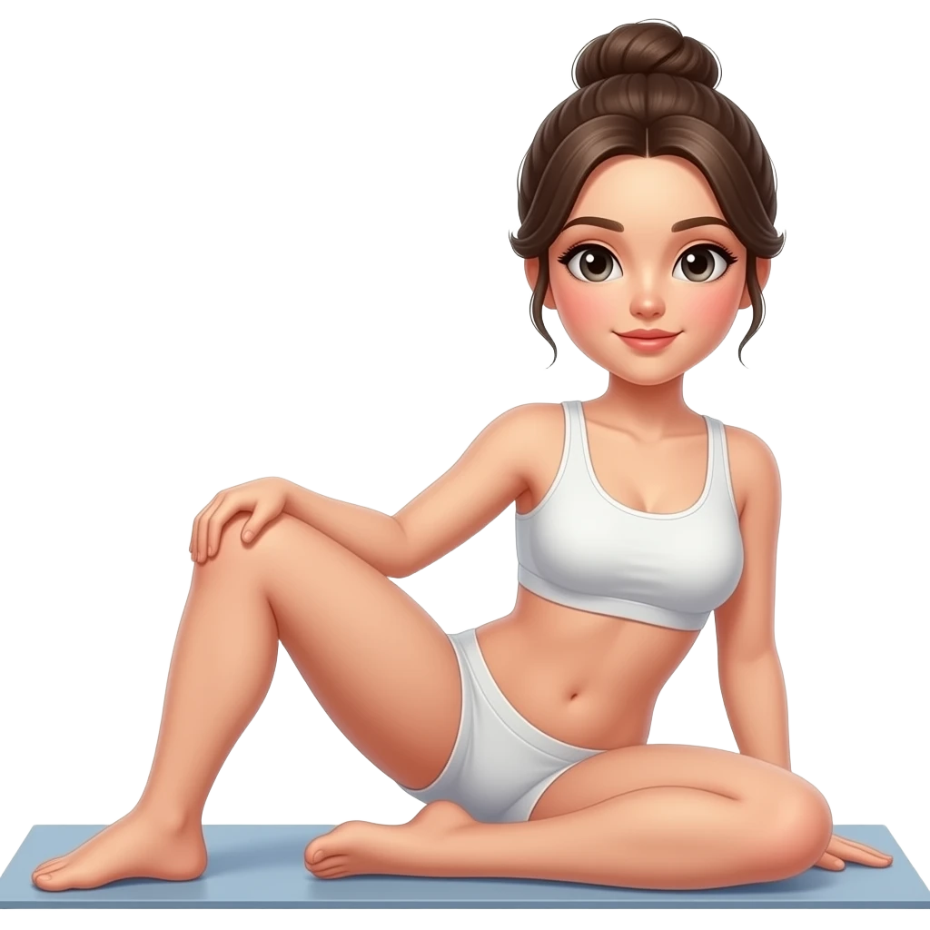 알몸상태 여성이 요가 자세로 엉덩이를 보여주는 자세 알몸 emoji