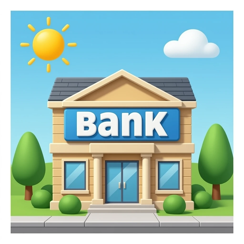 banco privado con cartel que diga banco emoji