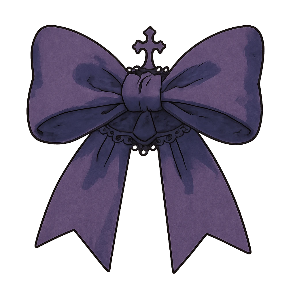 Purple gothic bow emoji