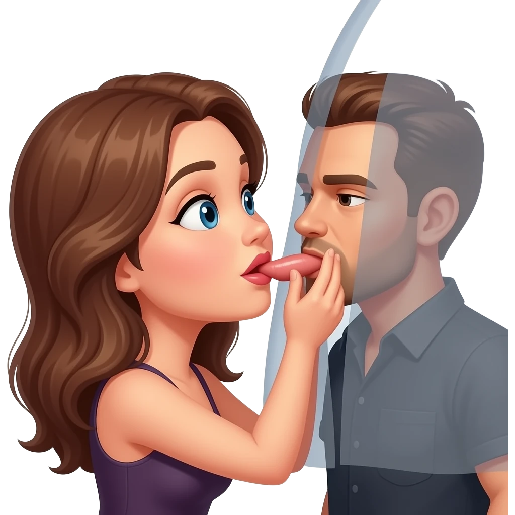 Женщина сосет мужской член emoji