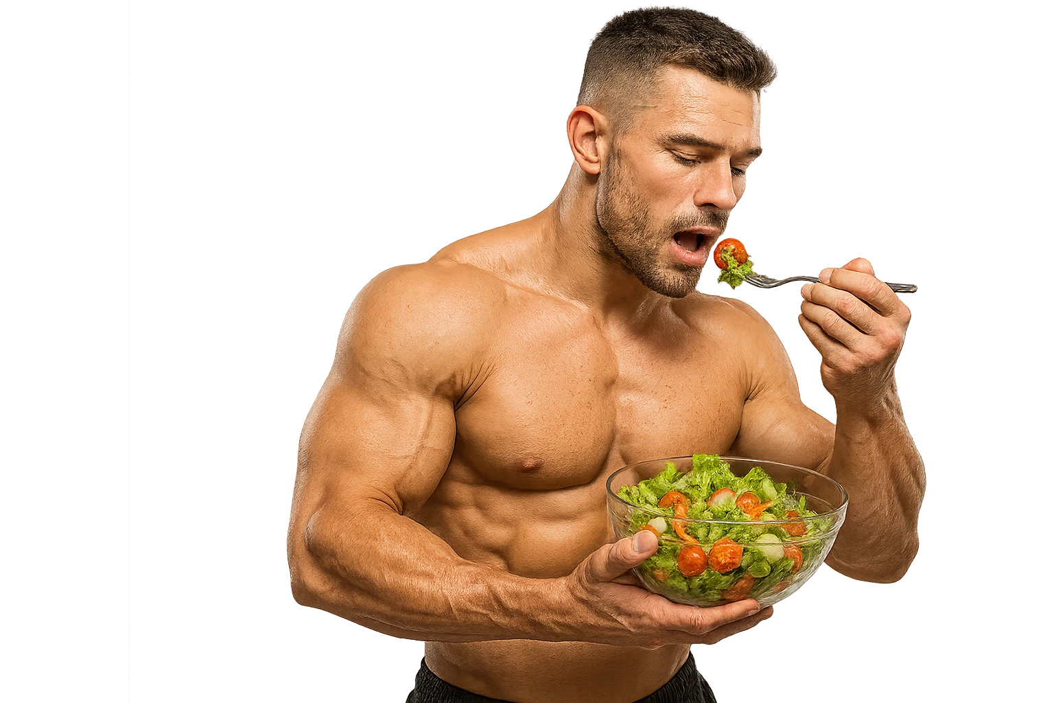 UOMO FITNESS CHE MANGIA INSALATA emoji