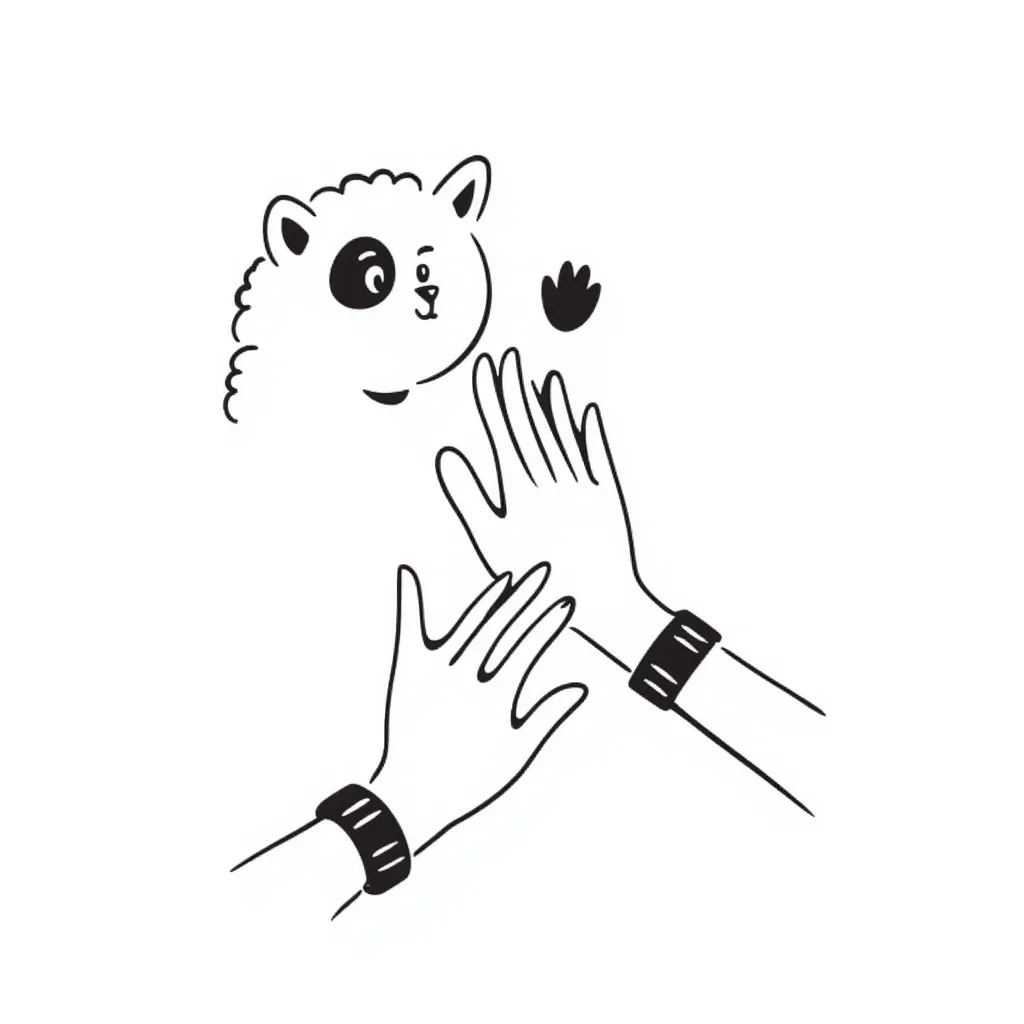 cat paw gently touching human hand, sweet connection moment emoji