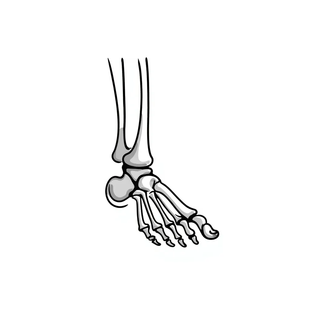 skeletal foot anatomy, foot bones structure, anatomical drawing of foot bones emoji