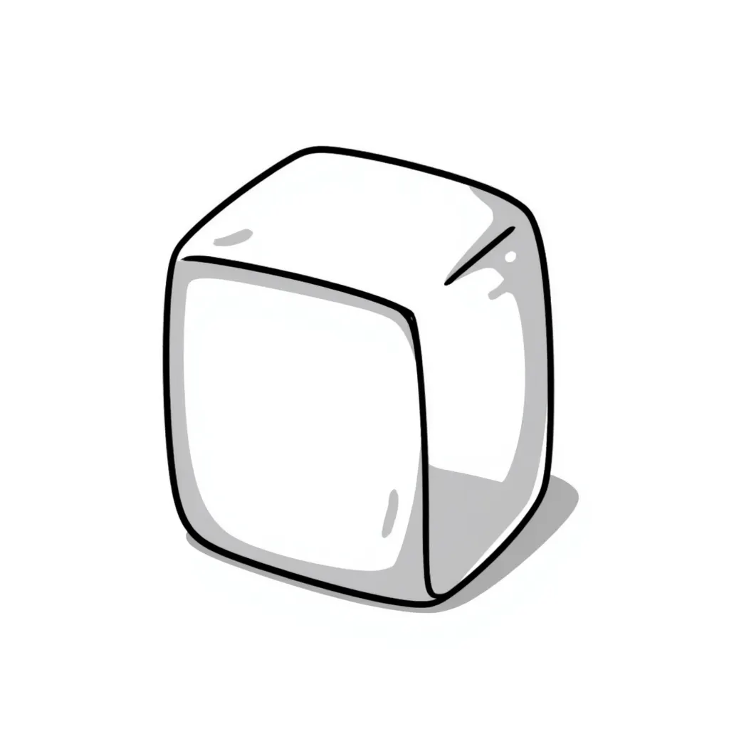 hand drawn ice cube emoji