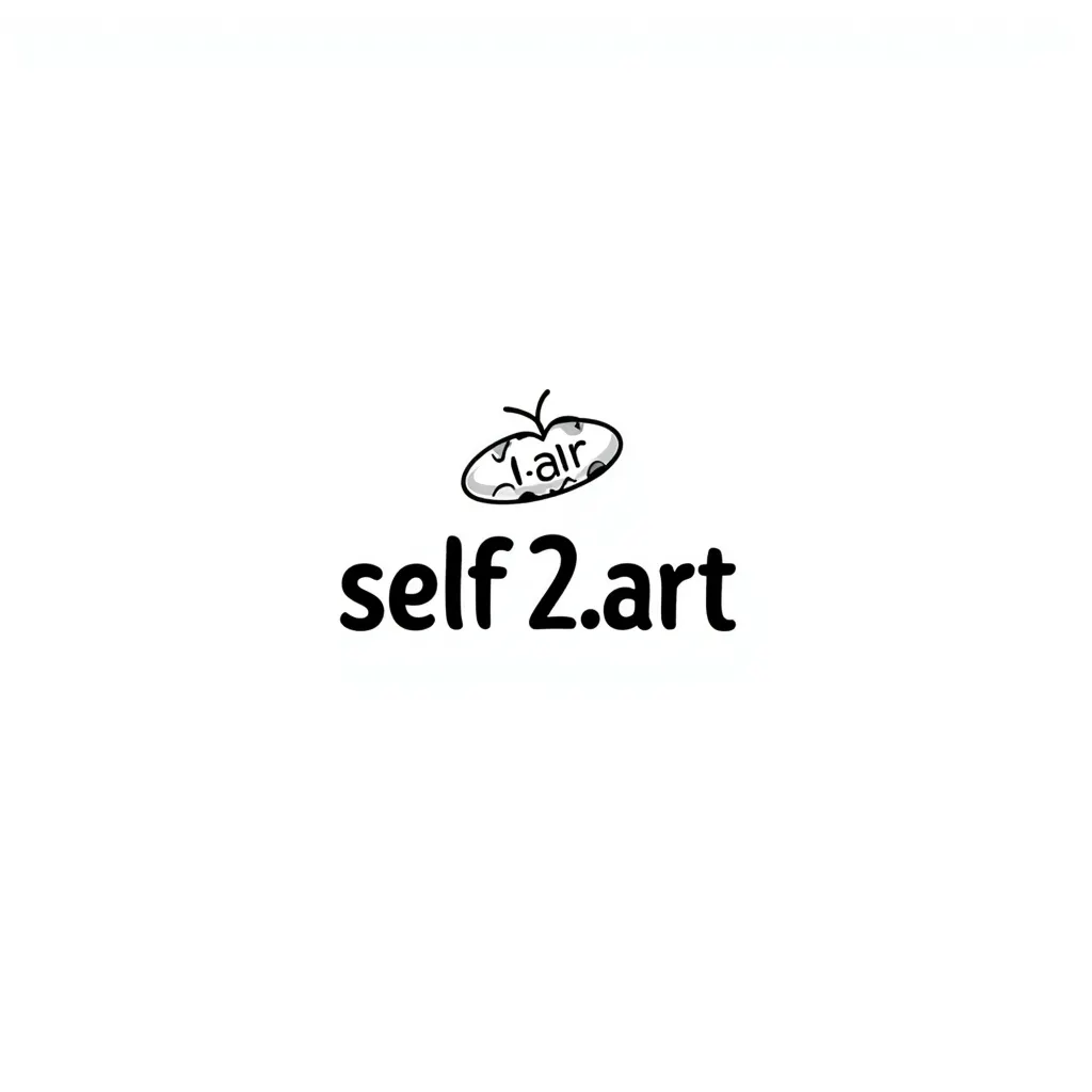 логотип для AI SaaS сервиса self2.art, современный минимализм, doodle стиль emoji