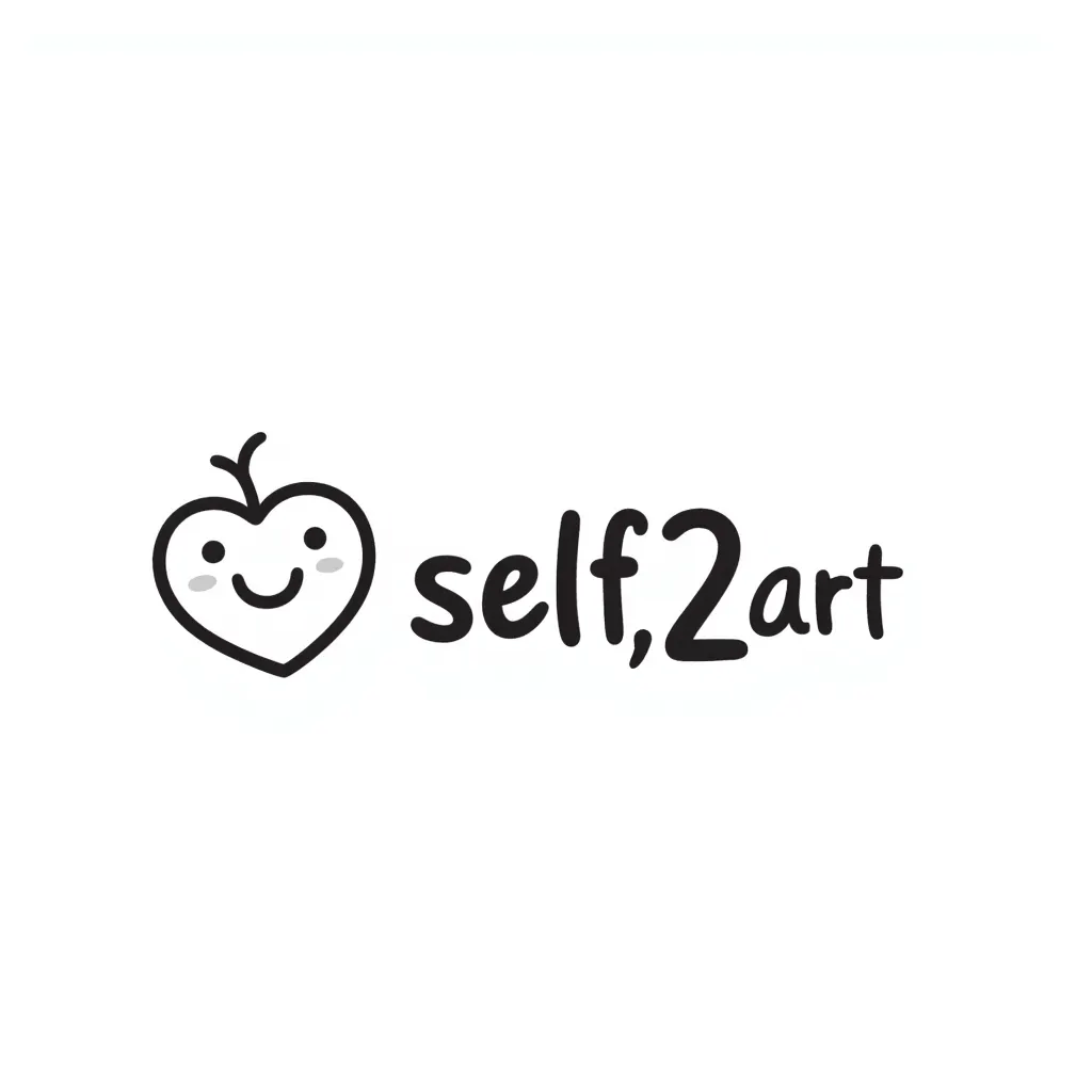 логотип для AI SaaS сервиса self2.art, современный минимализм, doodle стиль emoji