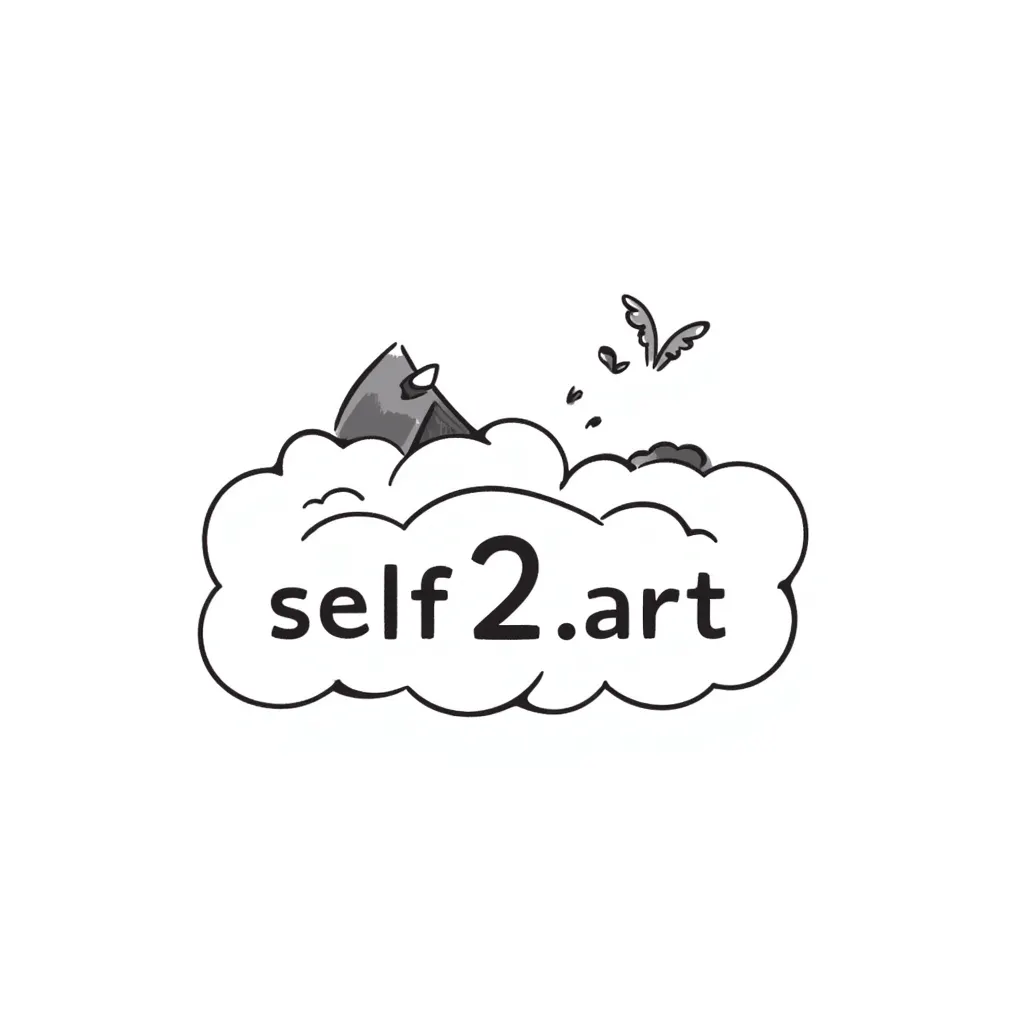 логотип для AI SaaS сервиса self2.art, современный минимализм, doodle стиль emoji