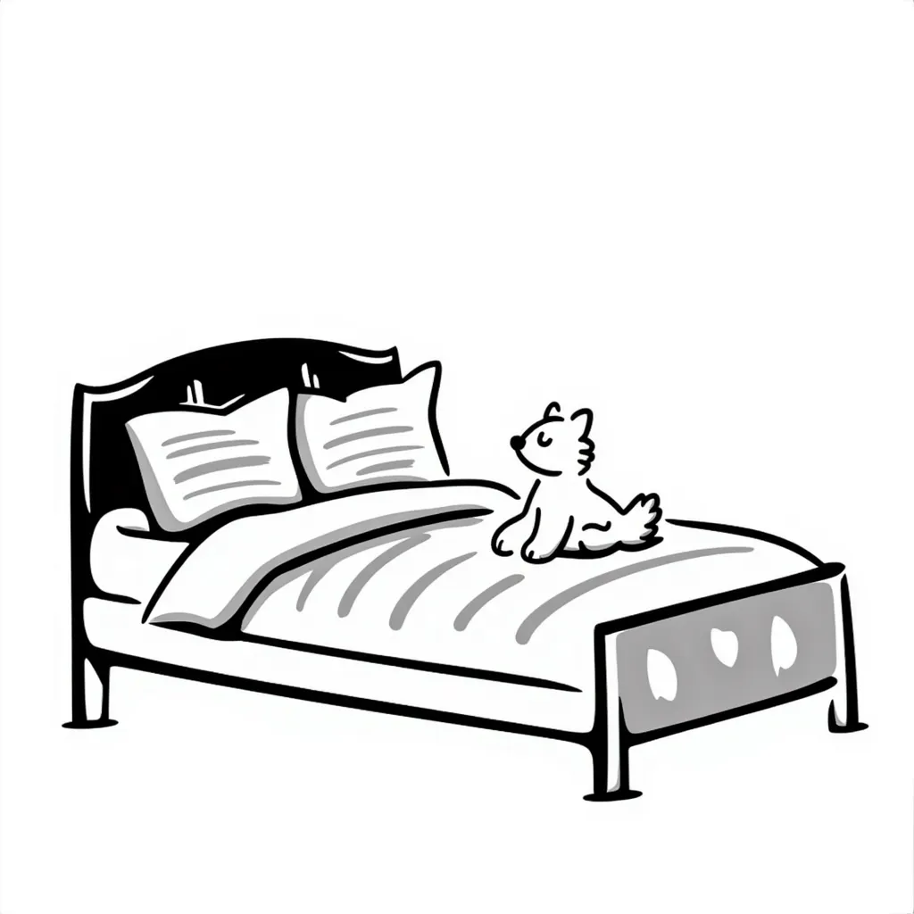 A comfortable bed with pillows and blanket emoji