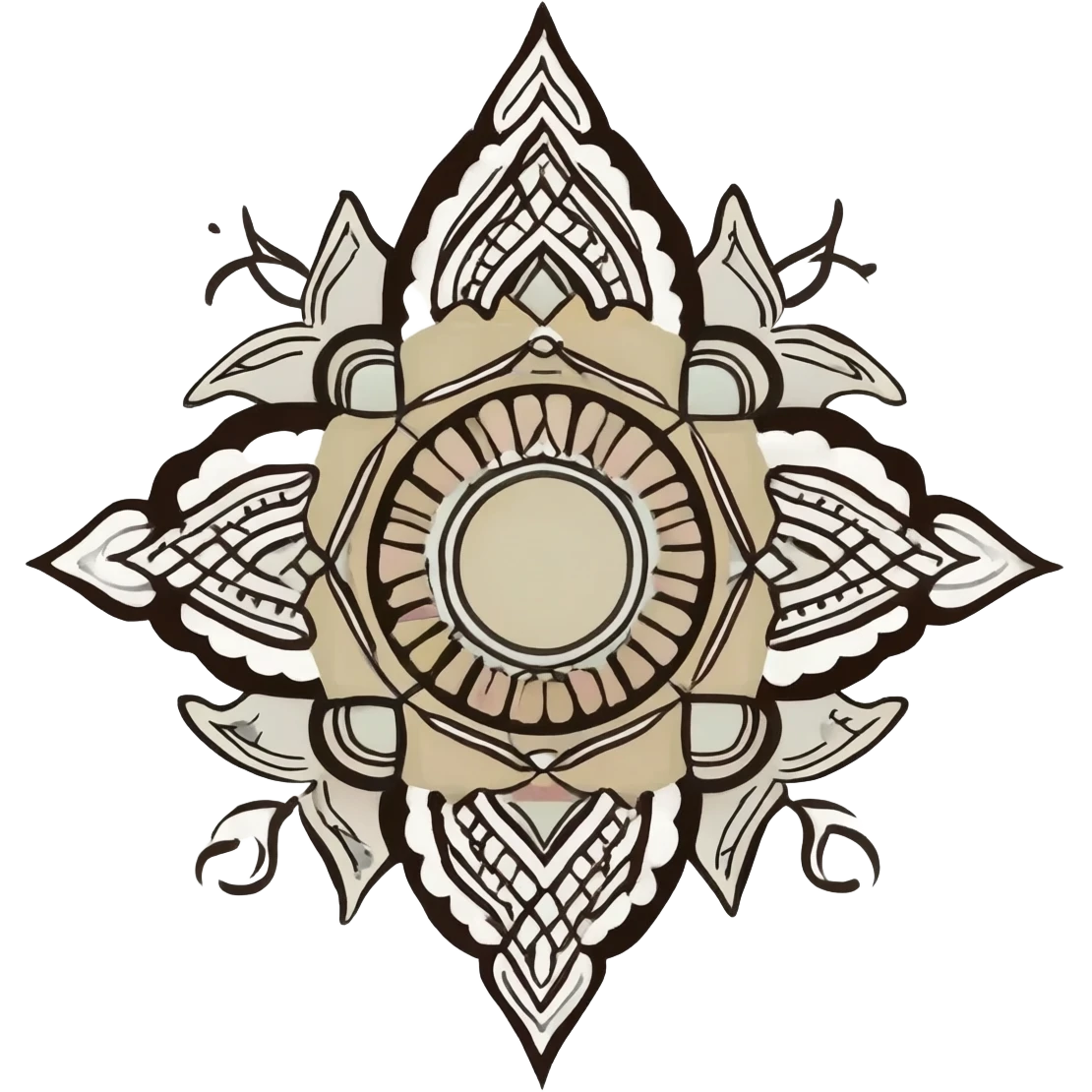 Rangoli but full white emoji