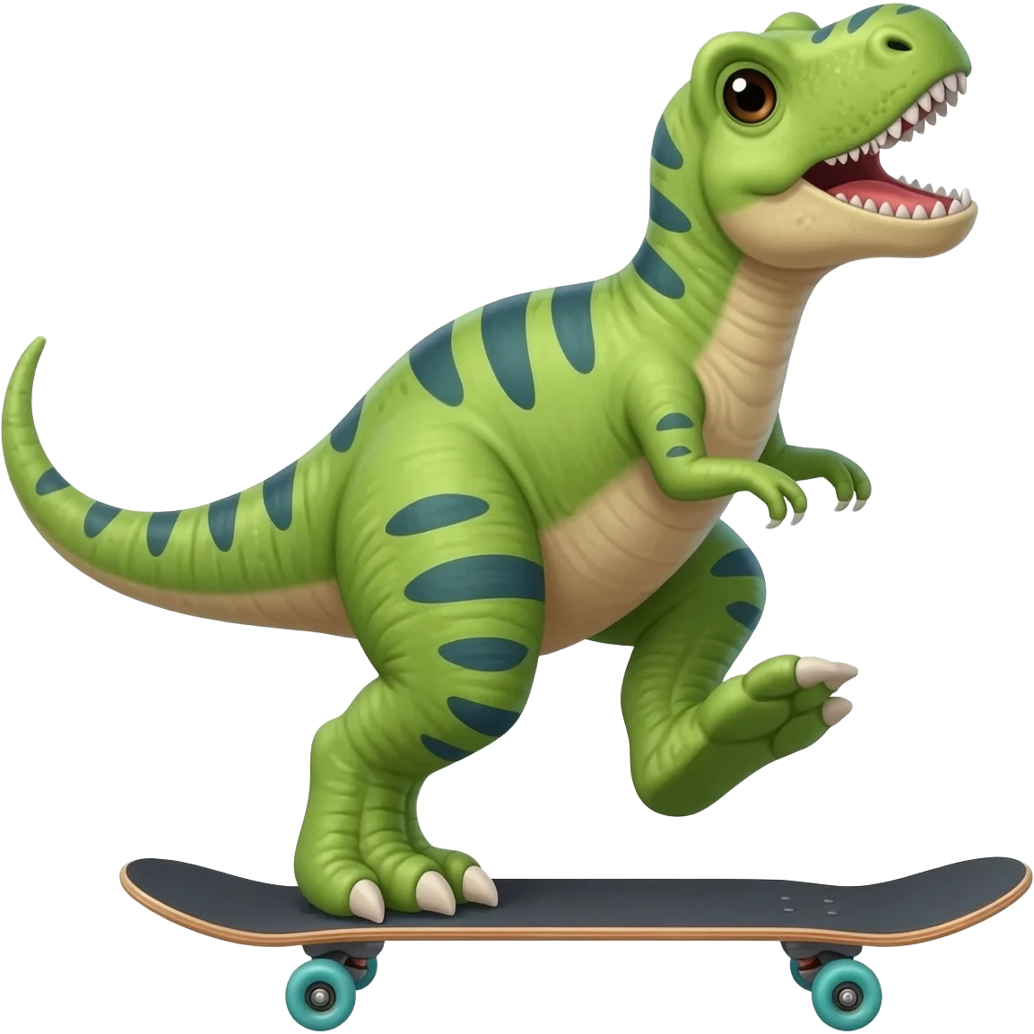 Dinosaur on a skateboard emoji