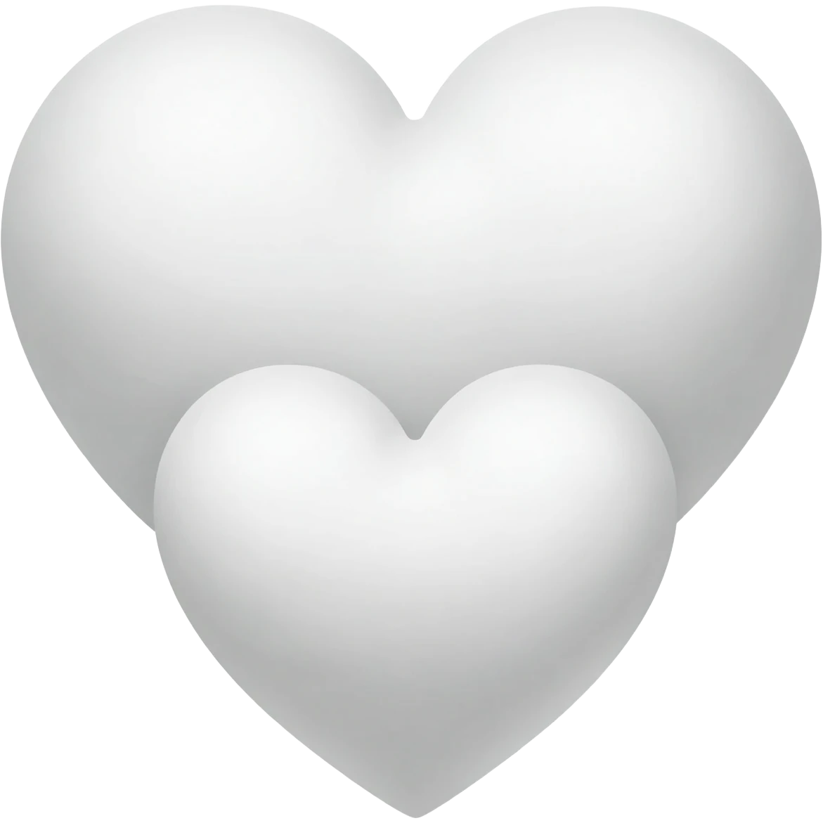 Two heart, one below the other each white emoji