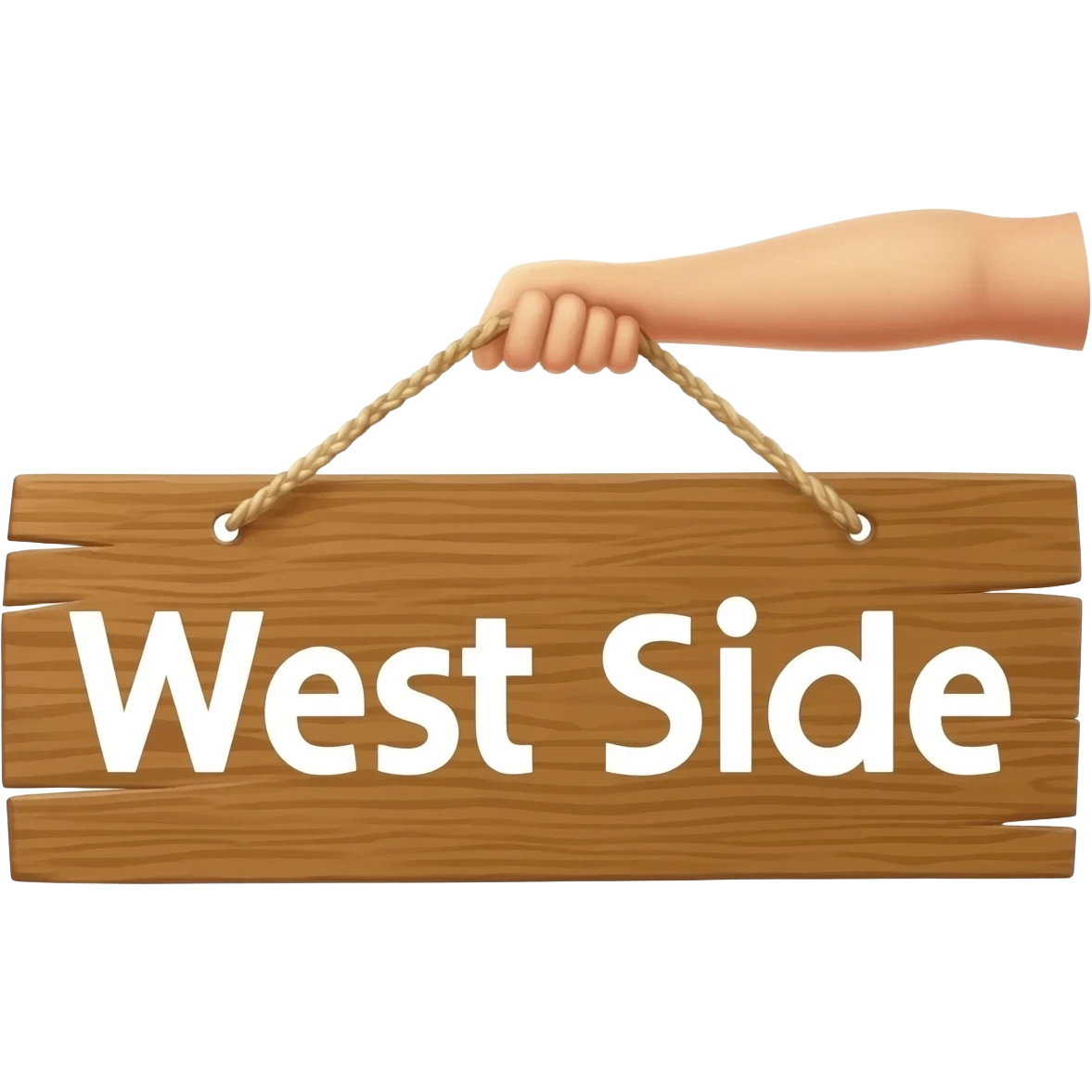 A hand pulling West Side emoji
