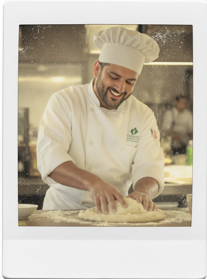 smiling Italian chef spinning pizza dough emoji