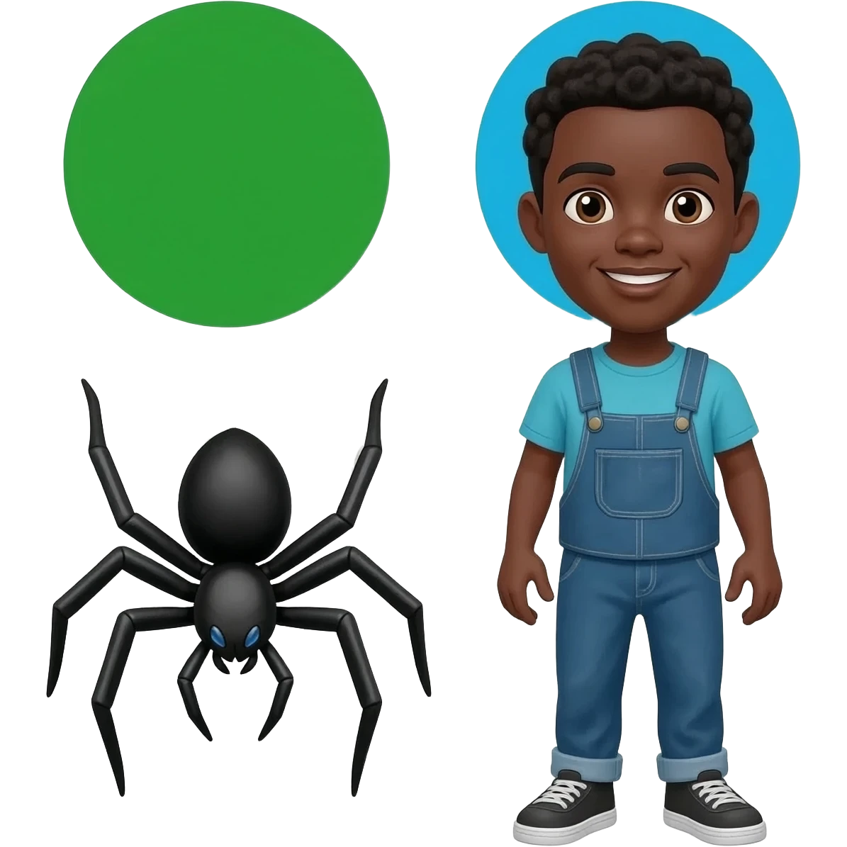 🕷🧑🏿🟢🔵🕸 emoji