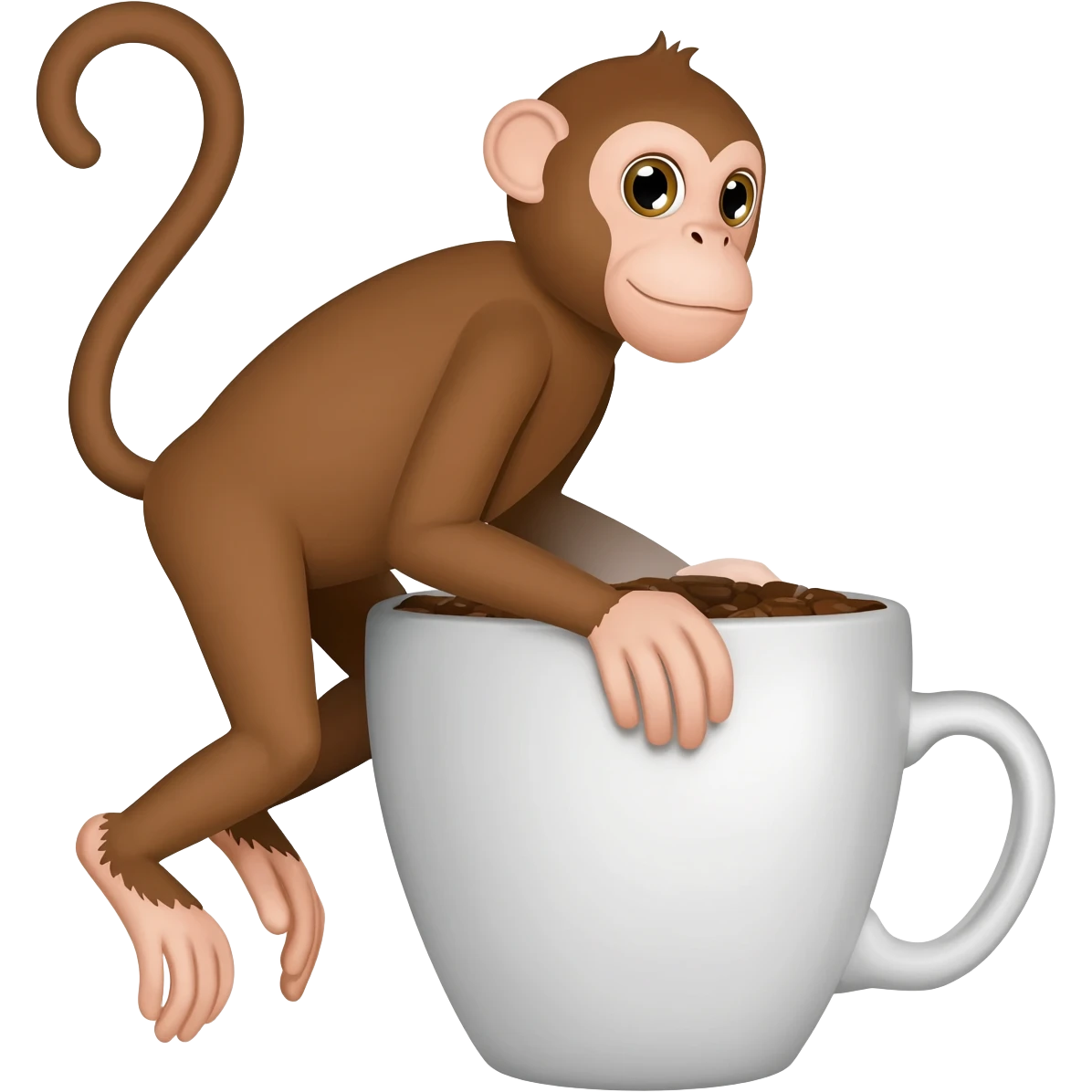 Monkey on a coffee emoji