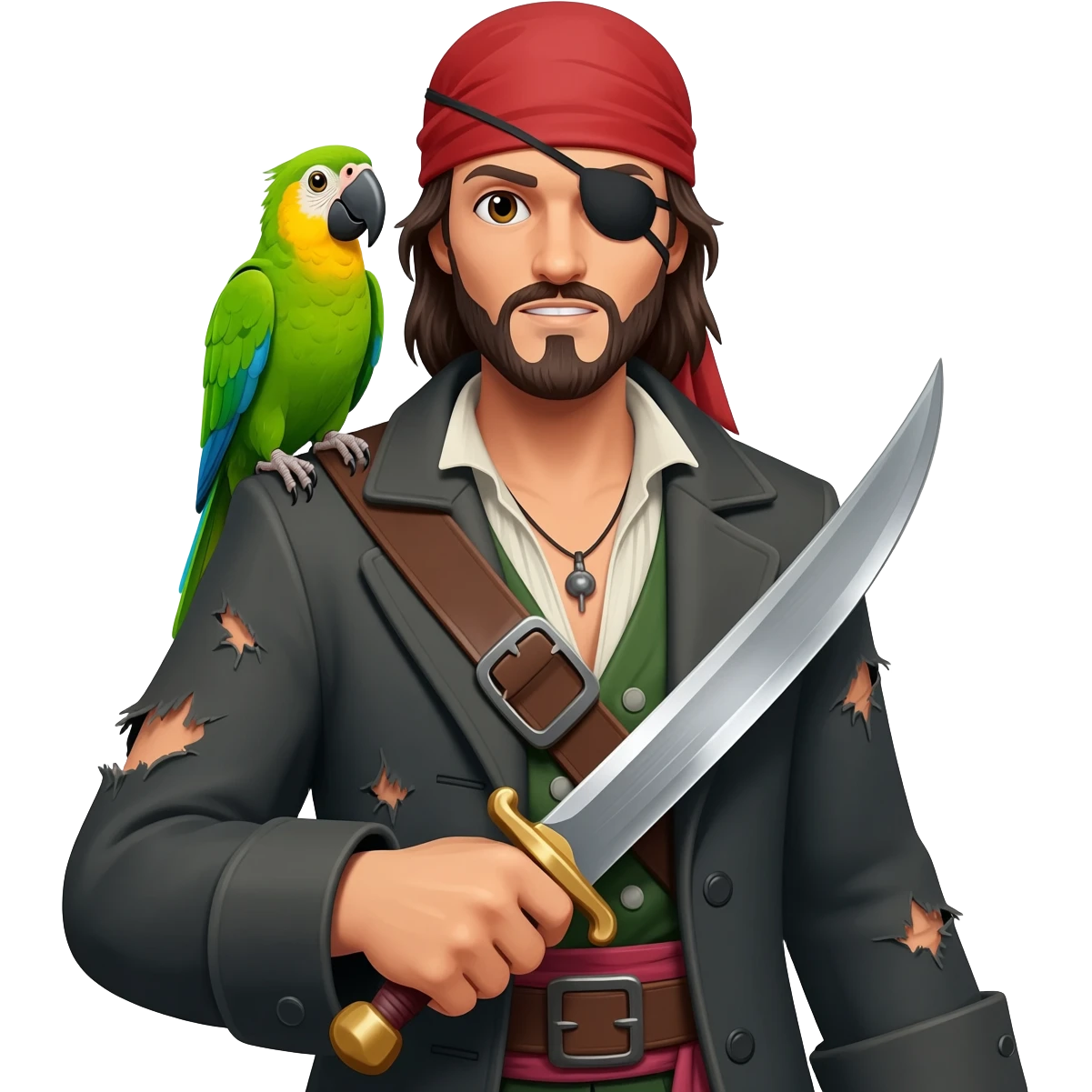 pirate and parrot emoji