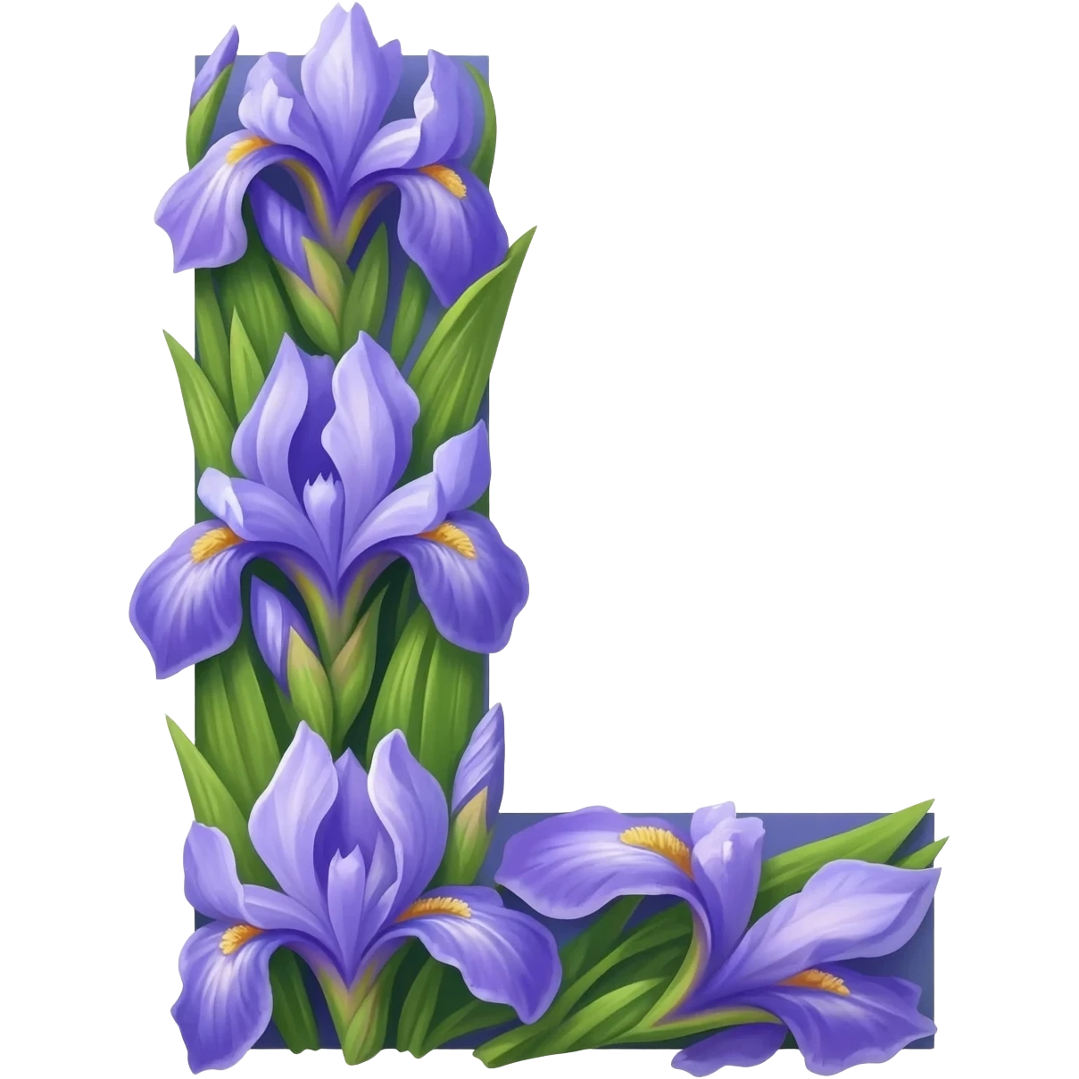 БУКВА L С ИРИСАМИ emoji