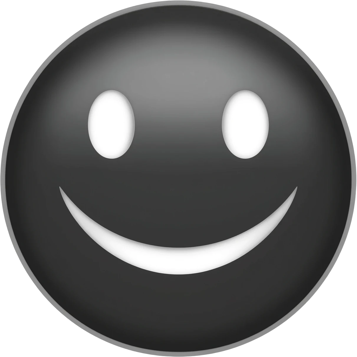 Circle black smiling white face emoji