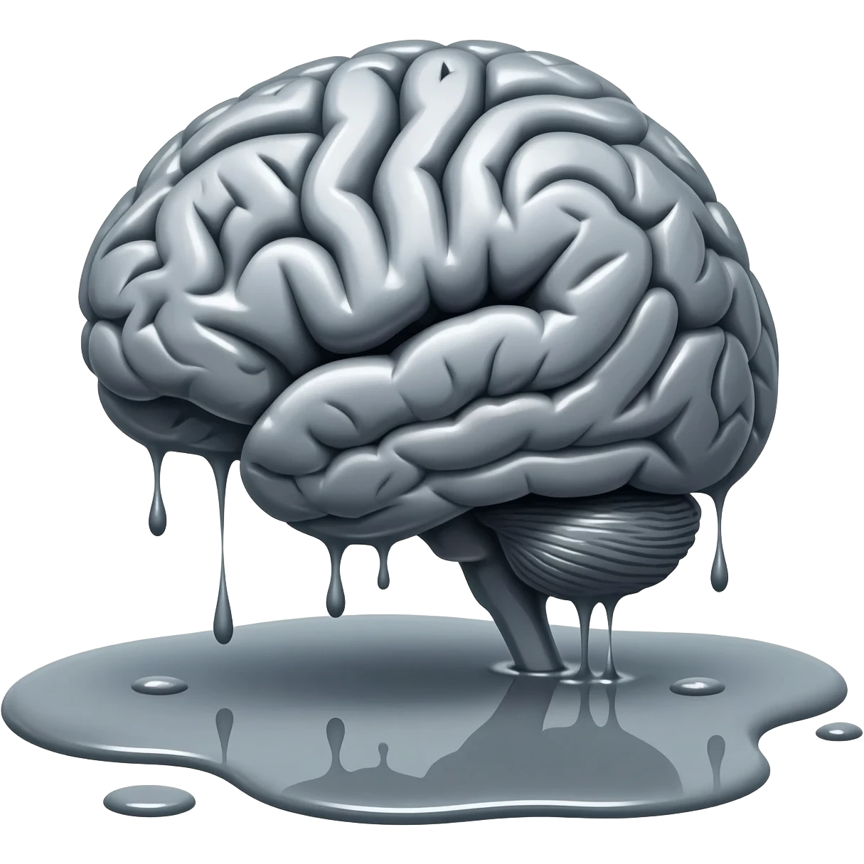 Melting brain into a puddle emoji