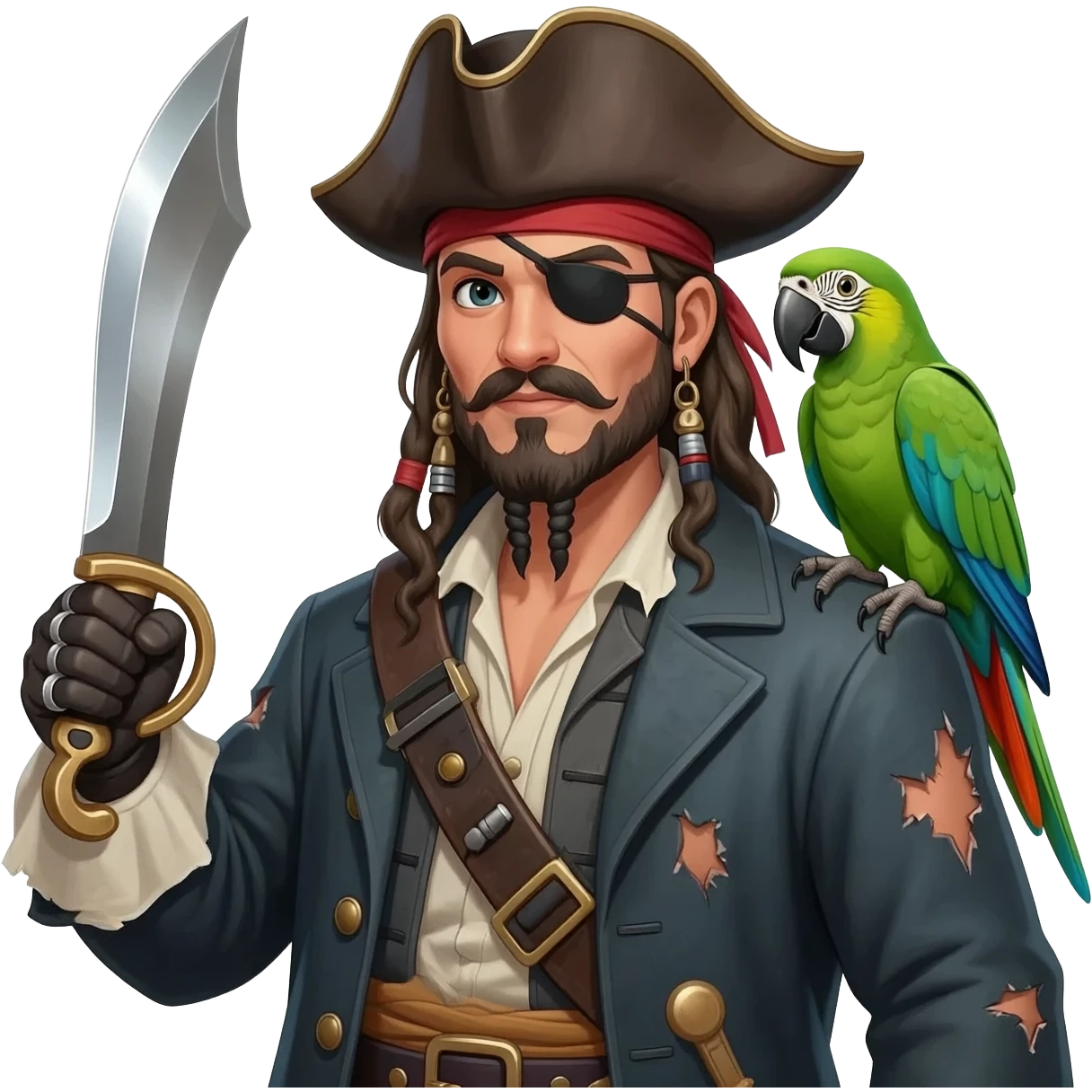 pirate and parrot emoji